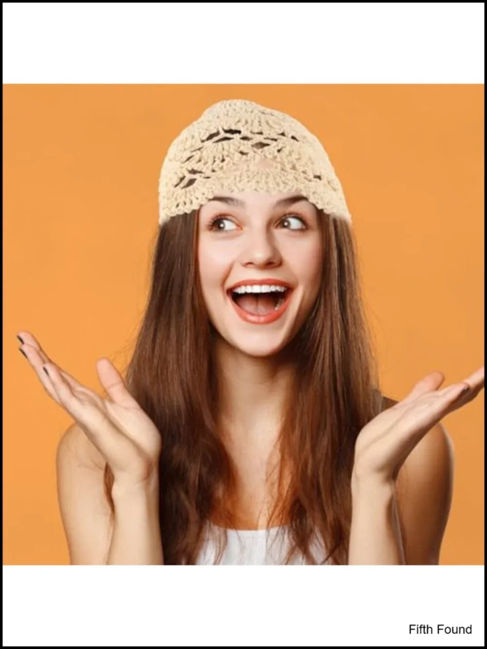 Handmade Crochet Lace Turban Beanie Hat for Women Casual Lightweight Skull Cap